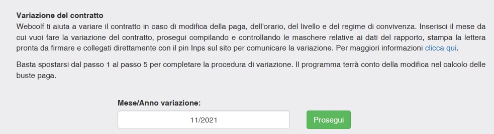 data variazione proroga